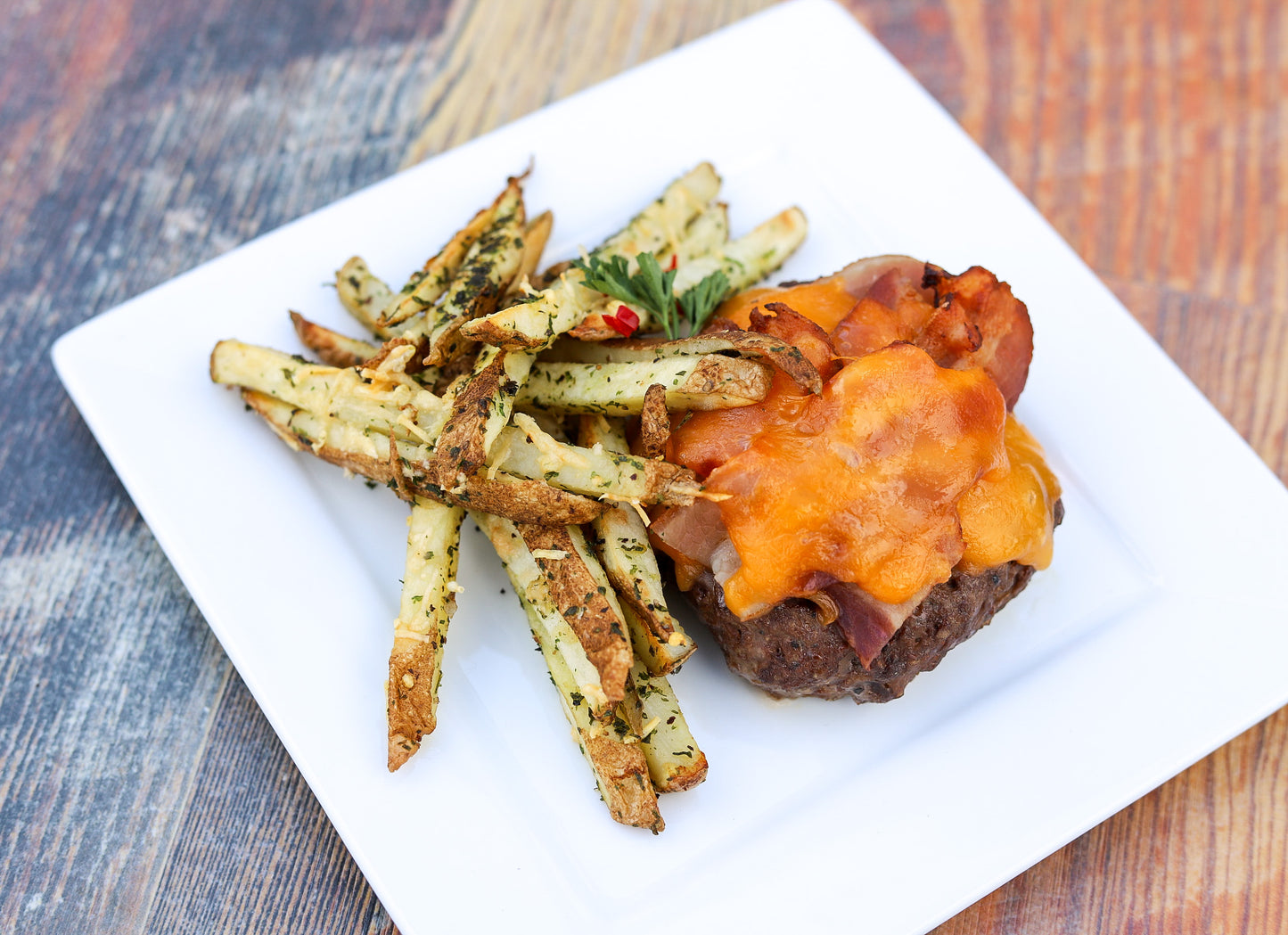 Bacon Cheeseburger & Parmesan Fries