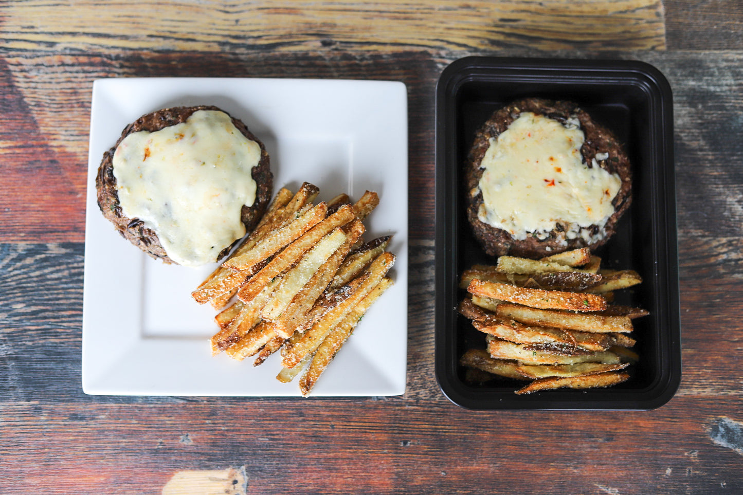 Wild Rice Burger & Parmesan Fries