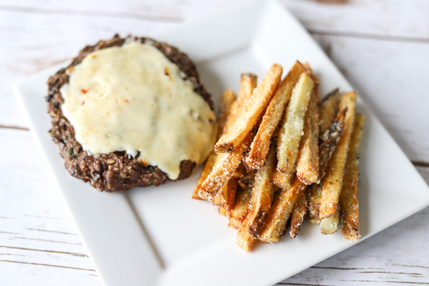 Wild Rice Burger & Parmesan Fries