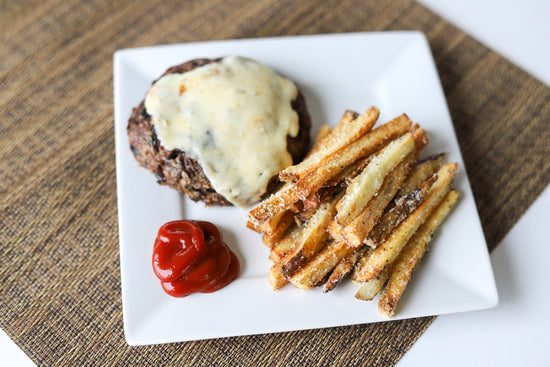 Wild Rice Burger & Parmesan Fries